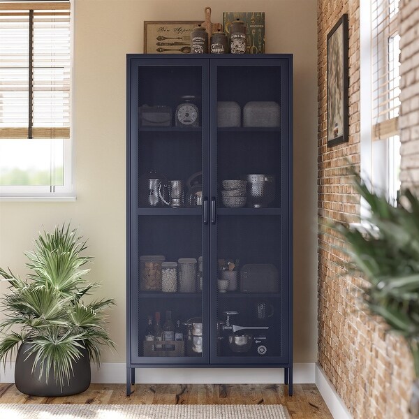 The Novogratz Channing Tall 2 Door Metal Storage Cabinet - On Sale