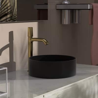 Rbrohant Round Vessel Bathroom Sink, Ceramics Sinks for Bathrooms-15.15''x15.15''x5.12''