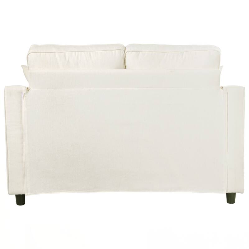 55" Modern Chaise Lounge Sofa Bed Upholstered Sofa Couch with Seat and Detachable Pillows for Living Room