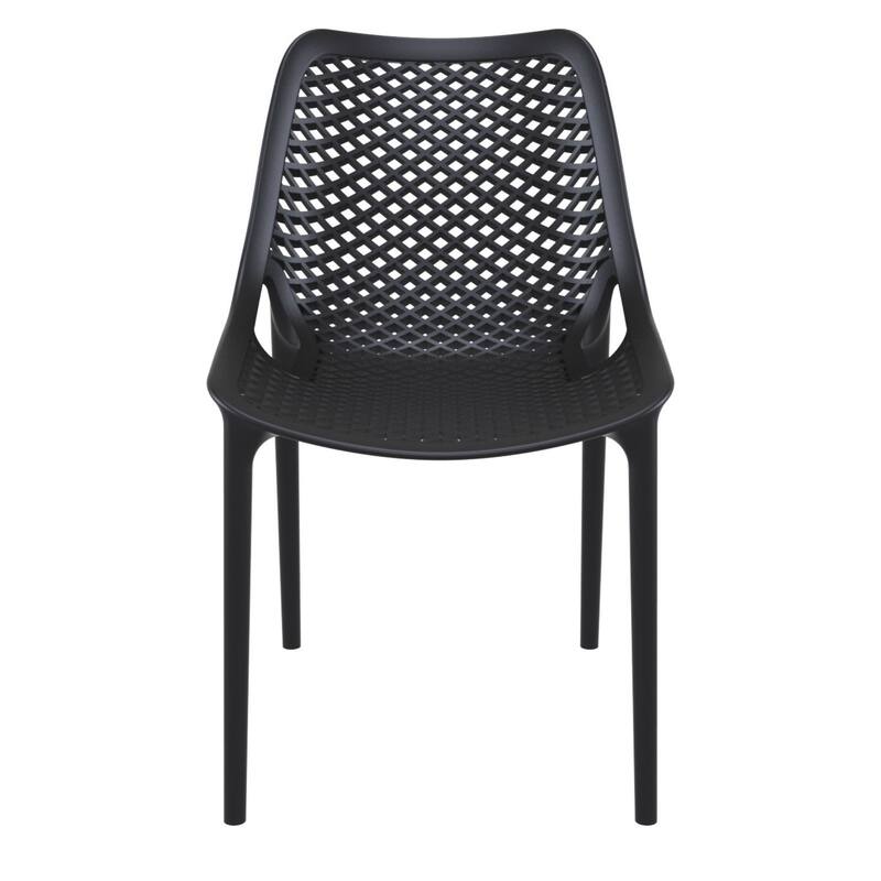 32.25" Black Stackable Outdoor Patio Dining Chair