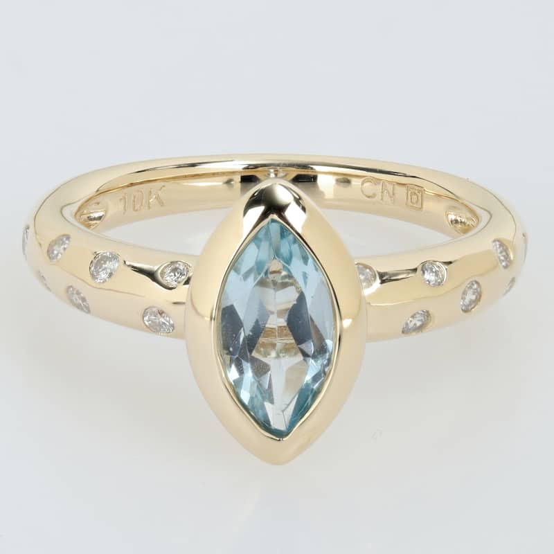 Miadora Gemstone and 1/4ct TDW Diamond Ring in 10k Yellow Gold