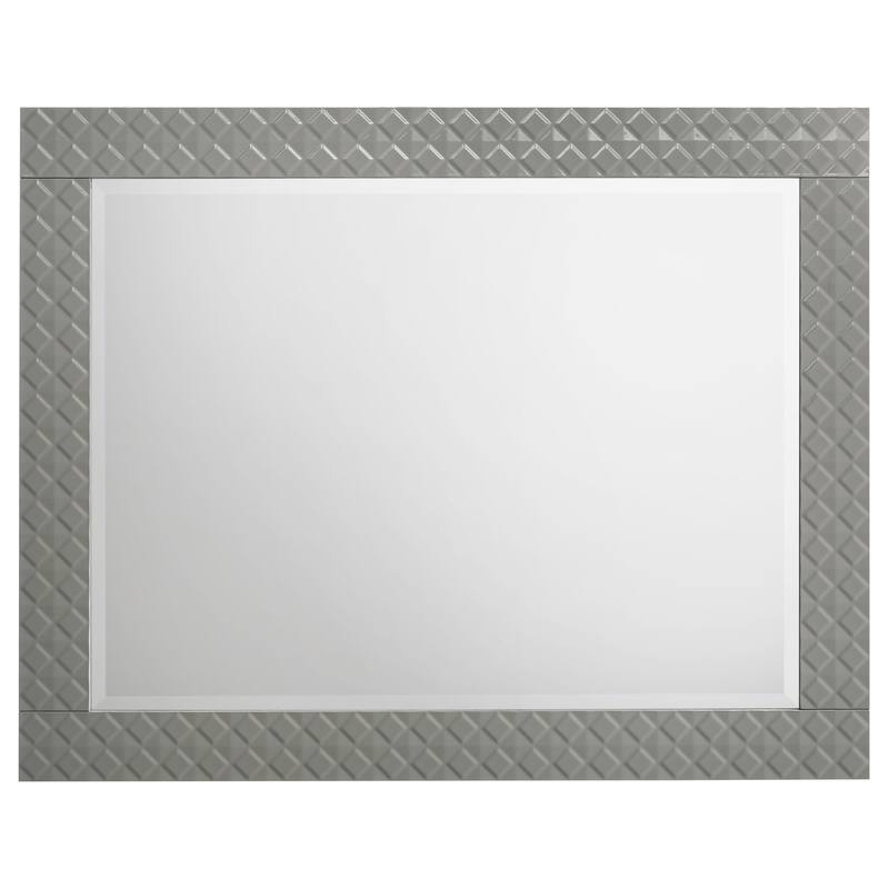 Ivon Dresser Mirror, Gray High Gloss Finish, Rectangular 37 Inch