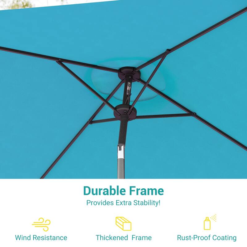 BONOSUKI 6.5x6.5Ft Patio Market Umbrella Weather-Resistant Frame