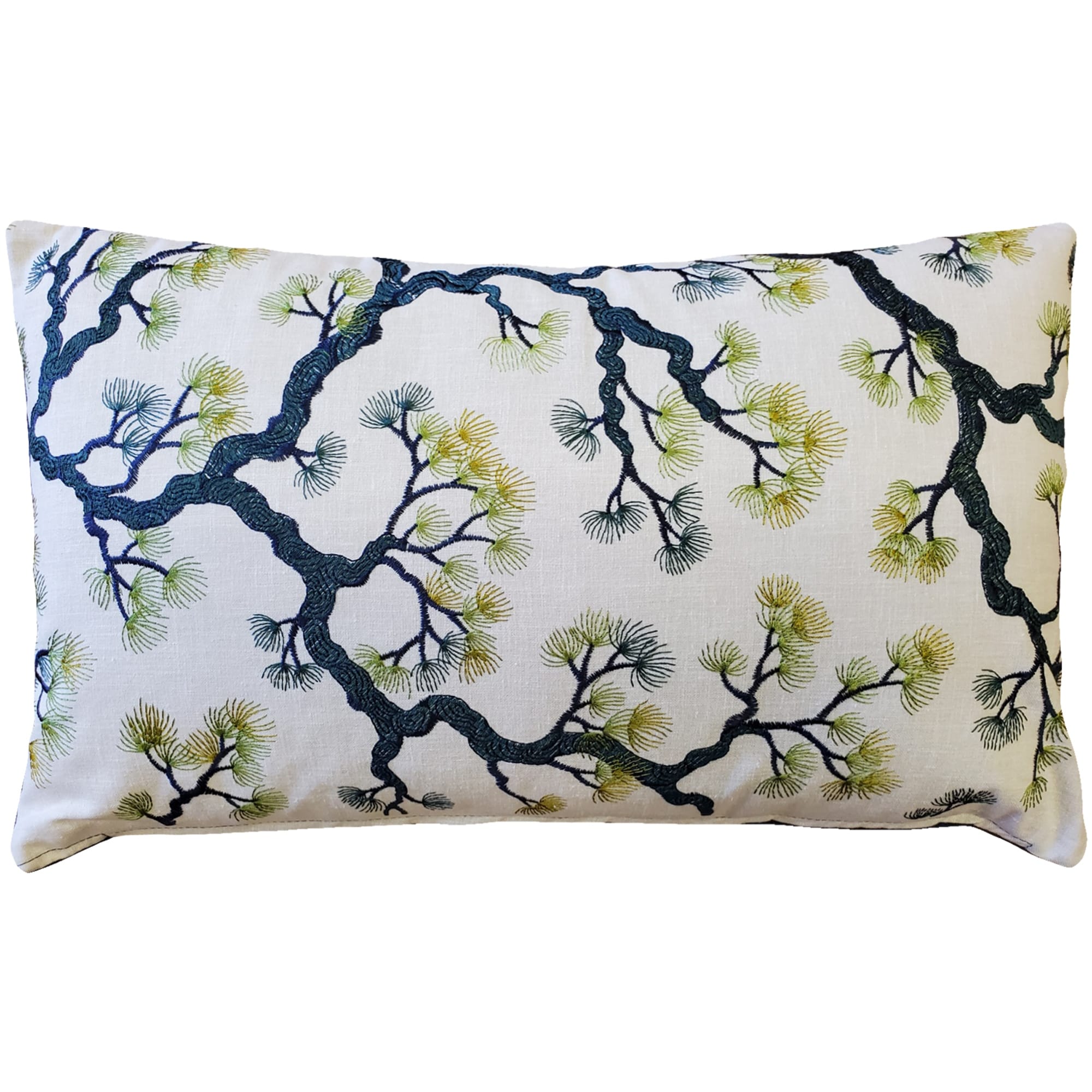 Pillow Decor Bonsai Pine Teal Green Throw Pillow 12x19 Complete