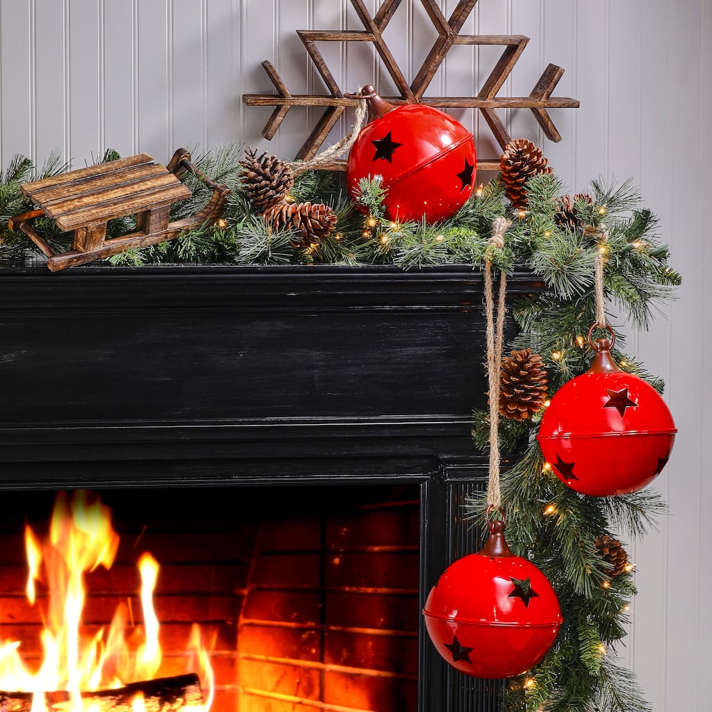 8" Coated Cast Jingle Bell Ornament Set of 3