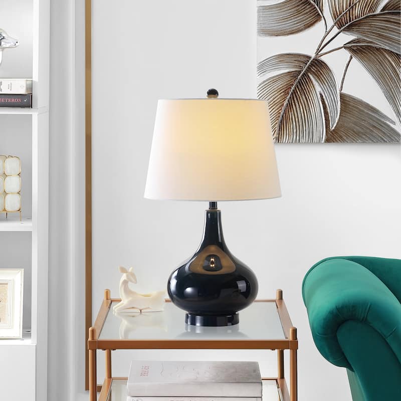 SAFAVIEH Lighting Shanda 24-inch Gourd Glass White Table Lamp (Set of 2) - 14"x14"x24" - 14Wx14Dx24H
