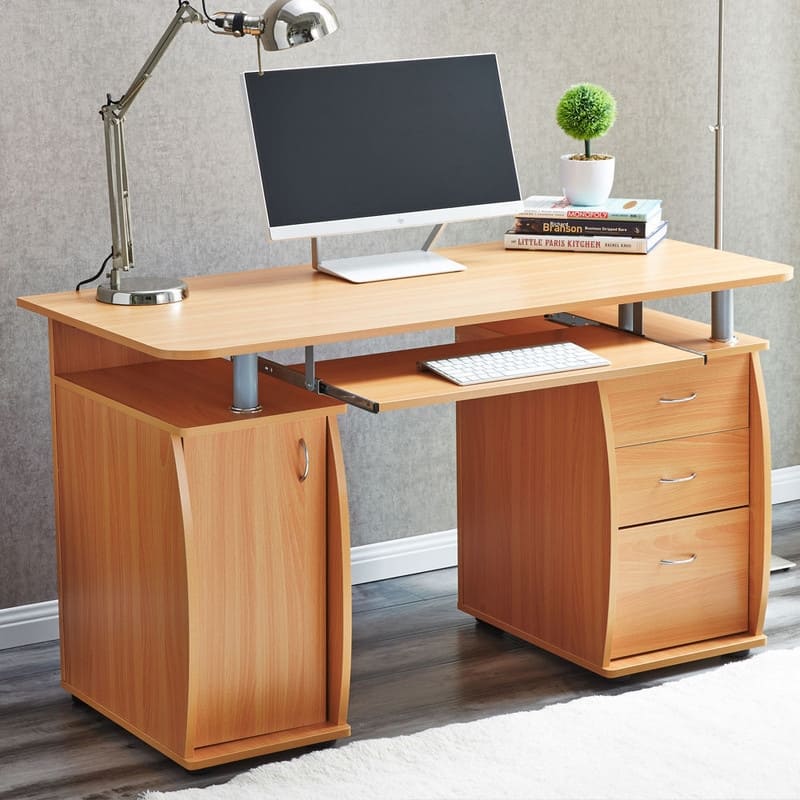 45" MDF Computer Desk Home/Office Workstation with 3pcs Drawers