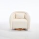 preview thumbnail 17 of 29, Swivel Accent Chair, 360-degree Swivel Barrel Chair with Velvet Fabric Upholstery, Comfy Pumpkin-Shaped Swivel Chair