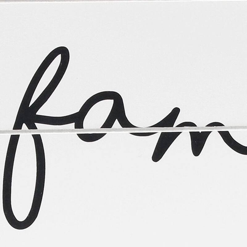 HomeRoots 16" White And Black Family Serving Tray With Handles - 15.50 in. x 2.25 in. x 12.00 in.