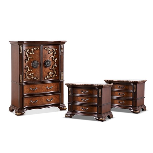 Furniture of America Cresswell Traditional 3-Piece Dark Cherry and