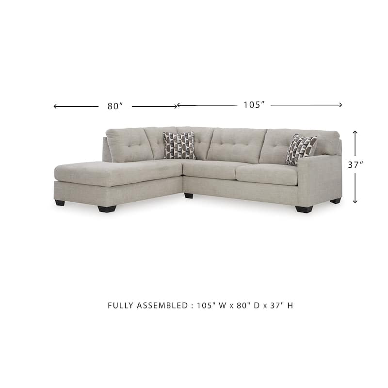 Signature Design by Ashley Mahoney 2-Piece Sectional with Chaise - 105"W x 90"D x 37"H