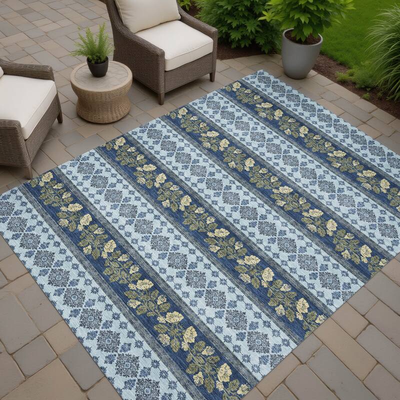 Machine Washable Indoor/ Outdoor Stripe Sochi Chantille Rug