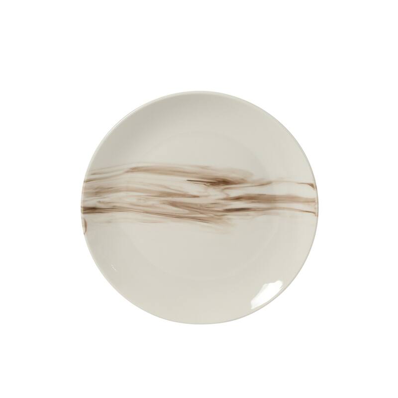 Gibson Home Cloudlight 12 Piece Plates and Bowls Dishes - Decorated Porcelain Ceramic Dinnerware Set - Service for 4