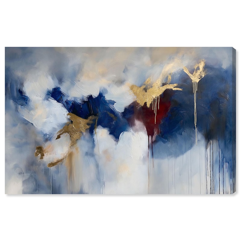 Eclipse of Gold and Blue Canvas by Art Remedy, Gallery Wrapped - 36" x 24"