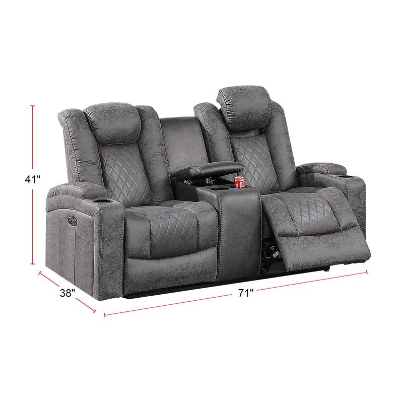 Power Loveseat With Cup Holders
