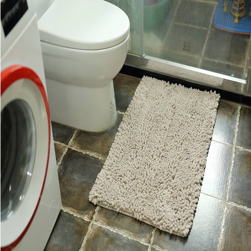 Totti Havana Beige Microfiber Chenille 19.6" x 31.5" Bathroom Mat