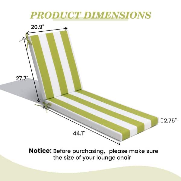 dimension image slide 12 of 20, Pellebant Outdoor Patio Chaise Lounge Cushion