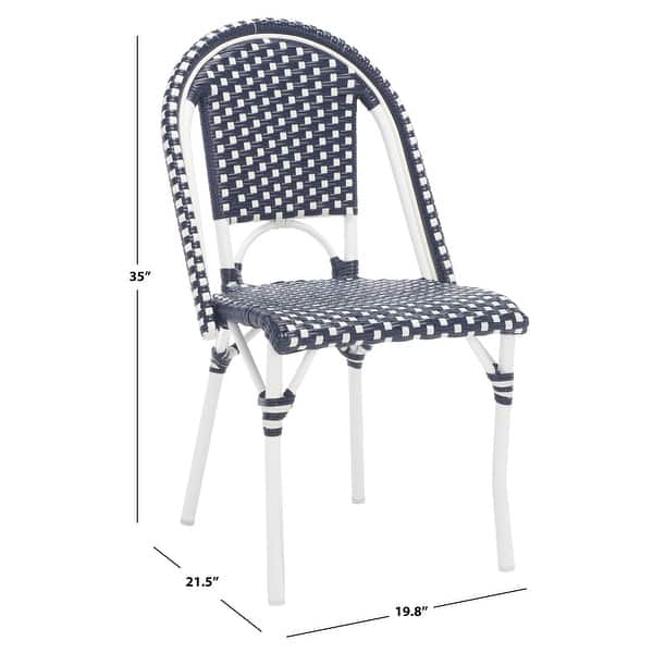 dimension image slide 3 of 8, SAFAVIEH California Outdoor Side Chair Set of 2 (Fully Assembled) - 20 in. W x 22 in. D x 35 in. H