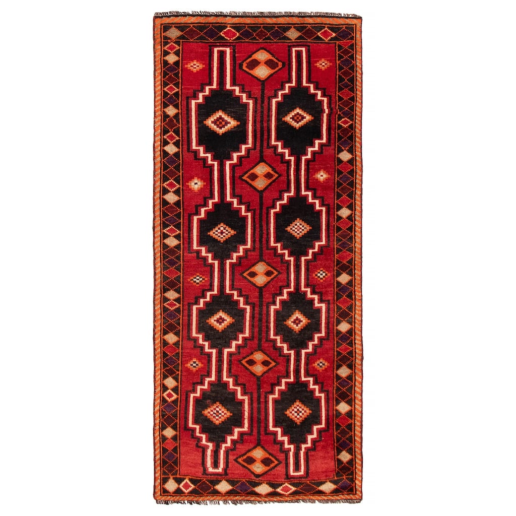 ECARPETGALLERY Hand-knotted Melis Vintage Red Wool Rug - 3'7 x 8'6