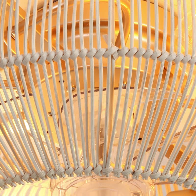 20" 4-Light Farmhouse Flush Mount Ceiling Fan with Light