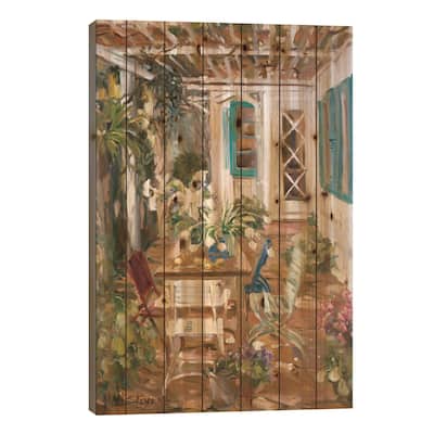 Summer Garden Print On Wood by Allayn Stevens - Multi-Color