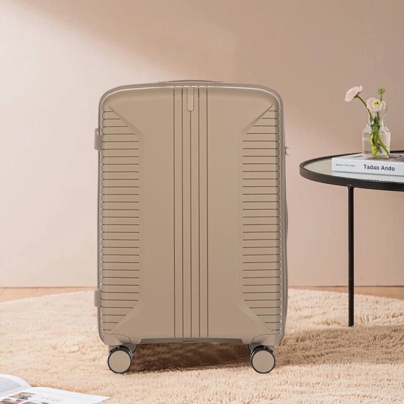3-Piece, Modern Luggage Sets, Multi-functional Luggage with Spinner Spinner and Combination Lock, for Boarding Travel, Champagne