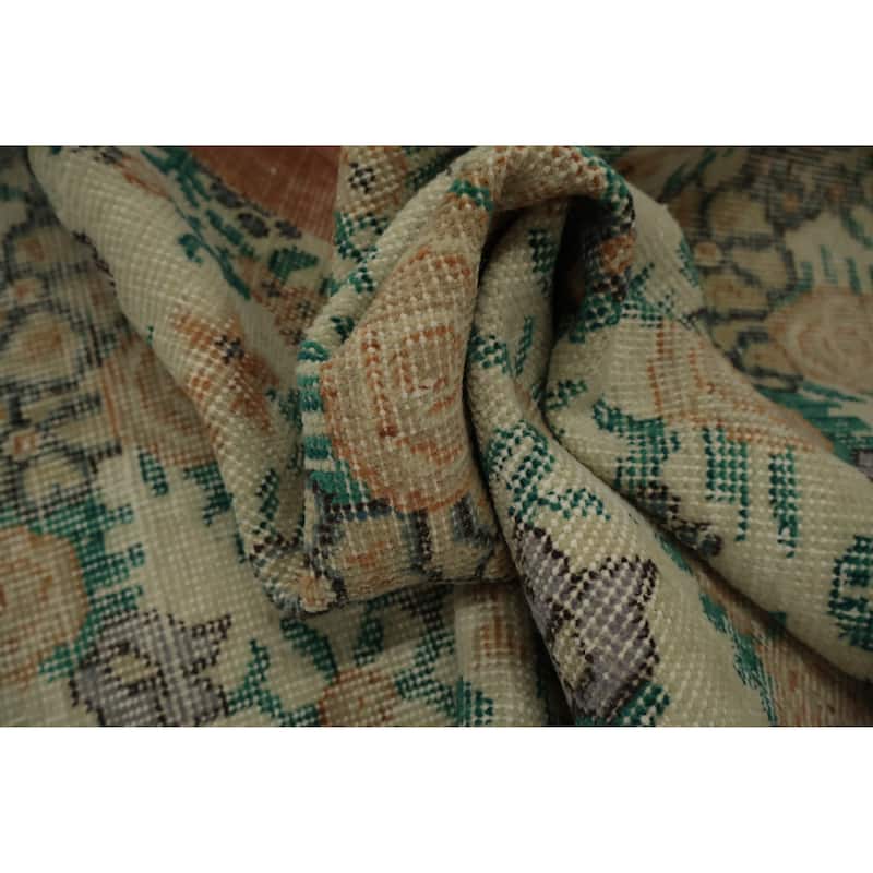 Hand Knotted Oriental 100% Wool Carpet Transitional Floral Beige & Ivories Anatolian Area Rug - 6' 7'' X 3' 10''