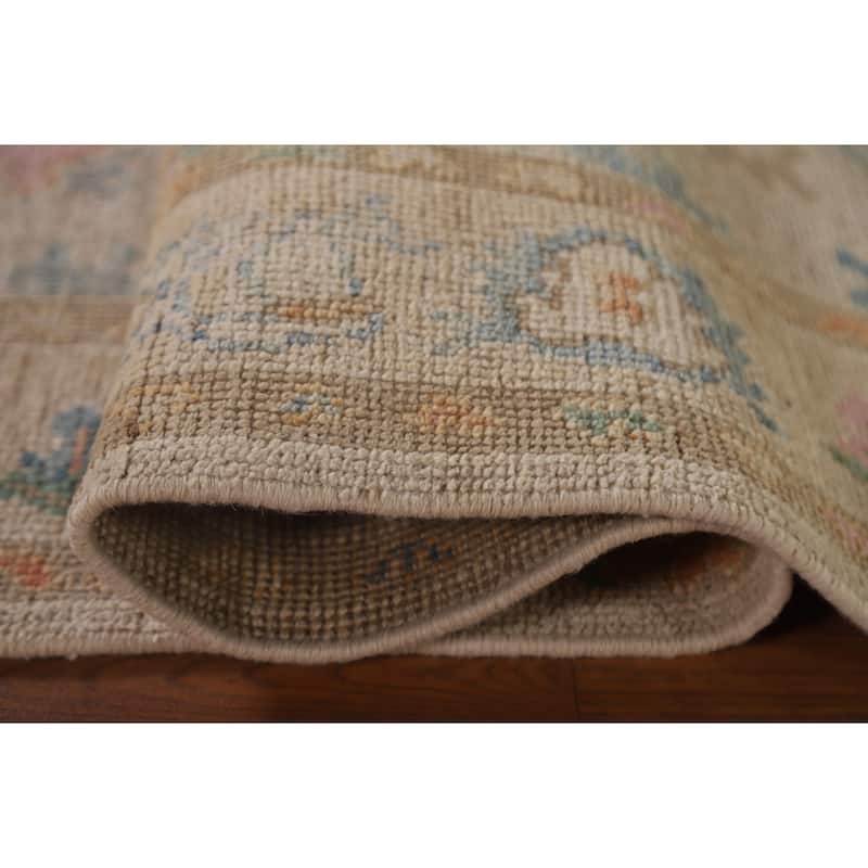 Hand-knotted Oushak Turkish Runner Rug Oriental Wool Carpet - 2'7"x 9'11"