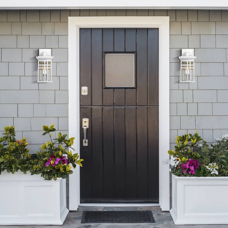 Modern Farmhouse Outdoor Wall Light with Clear Glass for Front Porch