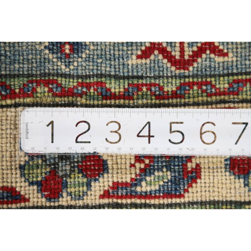 Traditional Light Blue Kazak Foyer Rug Handmade Wool Carpet - 2'8" x 4'1"