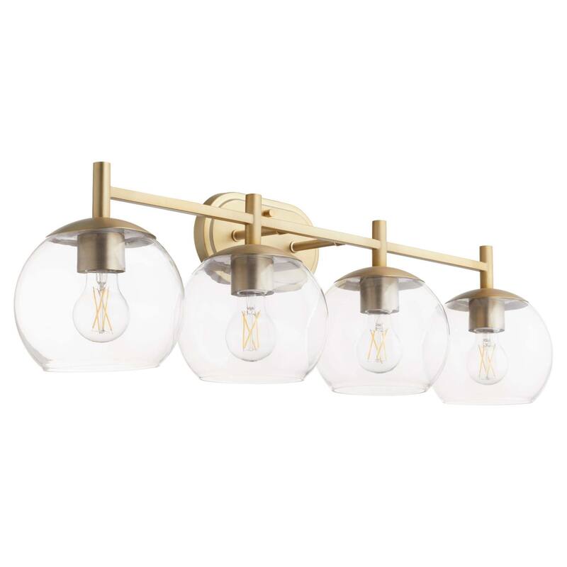Quorum International 578-4 Lyon 4 Light 32" Wide Vanity Light - Aged Brass
