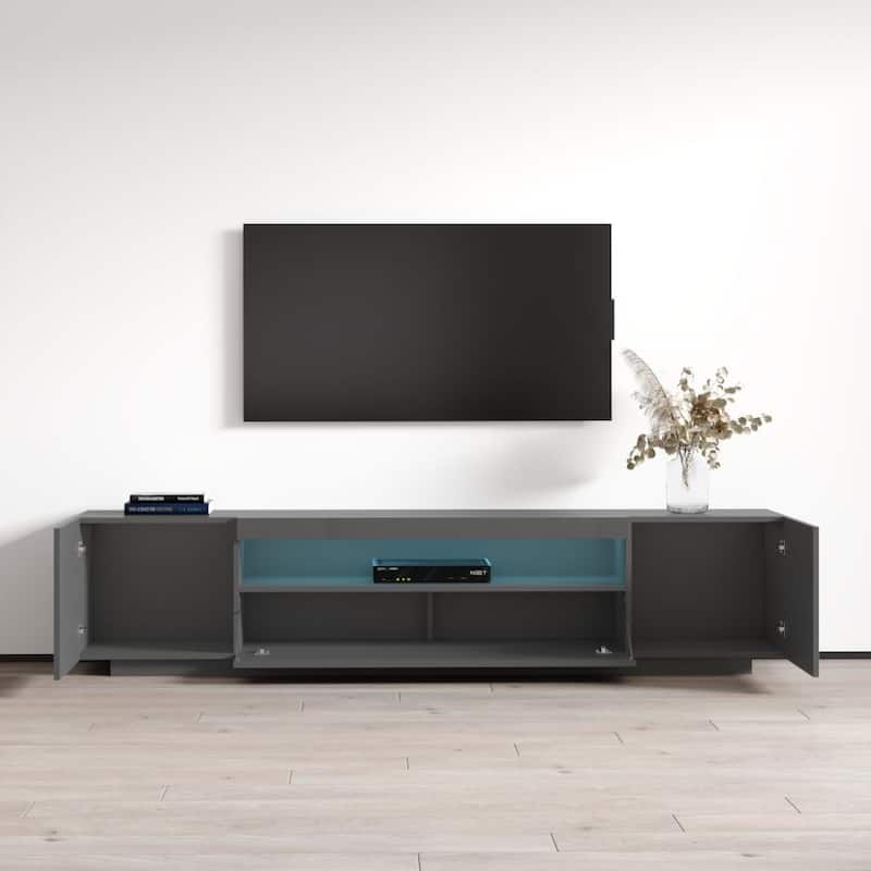 Meble Furniture Cali EF Wall Mounted Electric Fireplace Modern 72" TV Stand for up to 80" TVs