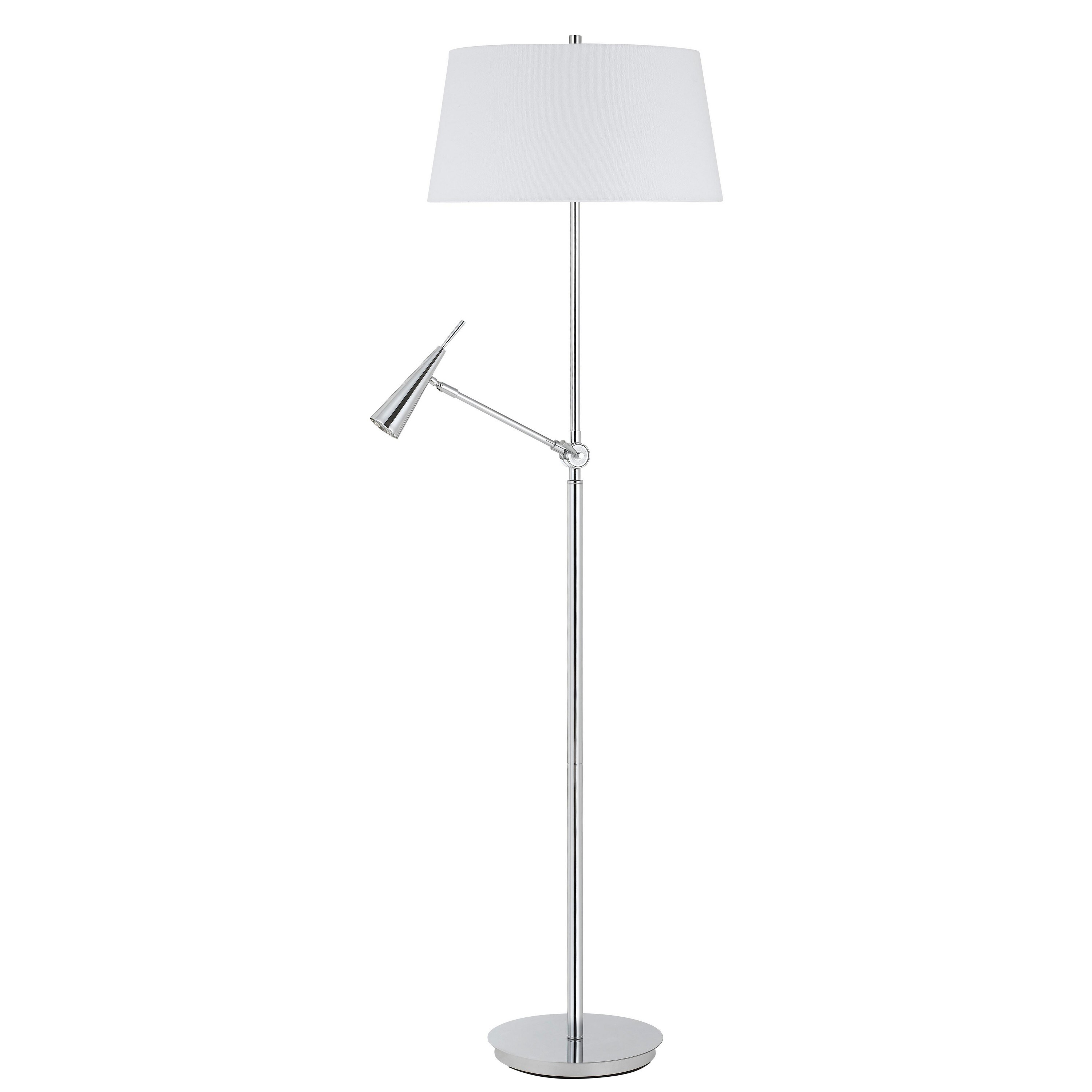 silver floor reading lamp