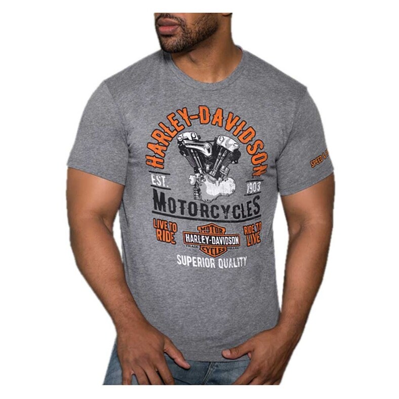 Harley-Davidson Women/'s Frost Gray /"racer/" short sleeve shirt Medium