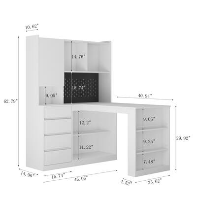 L Shaped Computer Desk Study Table Office Desk with Storage