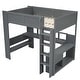 preview thumbnail 5 of 15, Full Gaming Loft Bed wDesk,Shelves,LED,Charging Station,Dark Grey