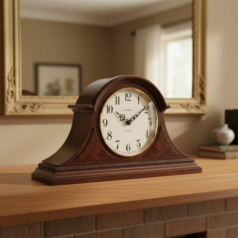 Howard Miller Fleetwood Classic, Traditional, Old World, Chiming Mantel Clock with Silence Option, Reloj del Estante - Cherry