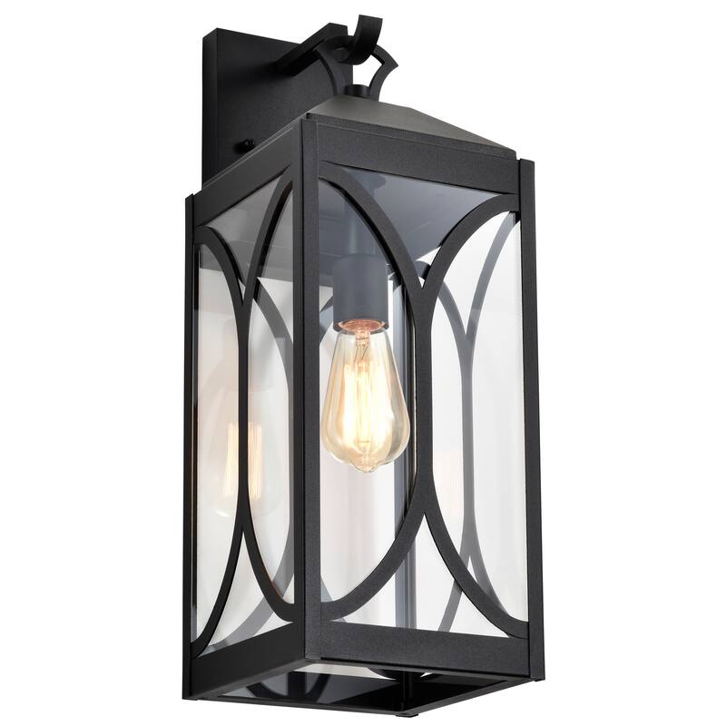 Oaklyn 1 Light Large Wall Lantern Matte Black with Clear Glass