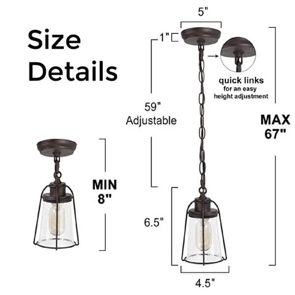 black hanging light fixture Glass Pendant lamp shade 1Light farmhouse