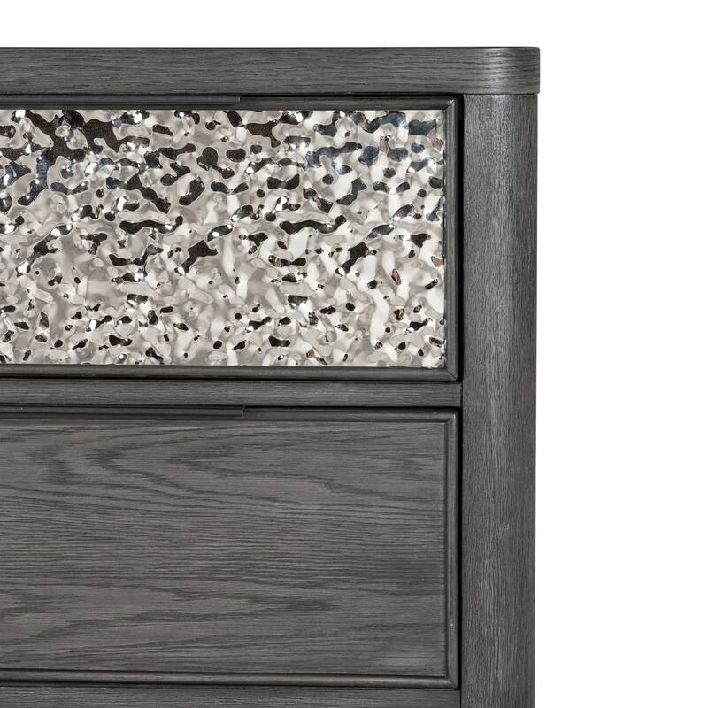 Furniture of America Piez Modern 3-Piece Ash Grey Wood Platform Bedroom Set with 2-Drawer Nightstand