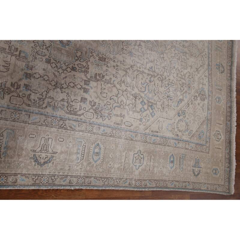 Handmade Vintage Distressed Tabriz Persian Rug Handmade Wool Carpet - 6'7" x 9'7"
