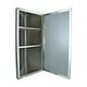 preview thumbnail 4 of 10, Corner Medicine Cabinet Infinity Stainless Steel 23.6" x 11.8" with Mirror Triple Shelf Opens Left to Right