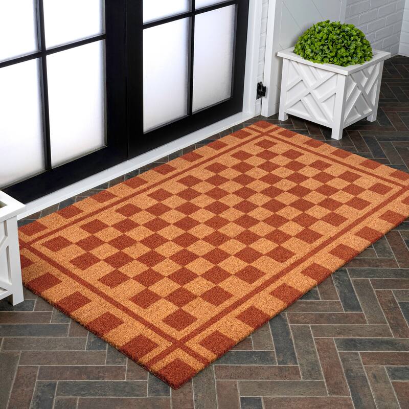 JONATHAN Y Classic Natural Coir Mat Indoor/Outdoor