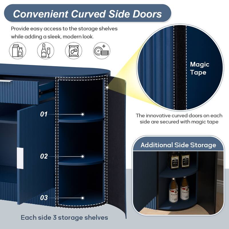 55" Modern Storage Cabinet with 2 Doors and 2 Drawers