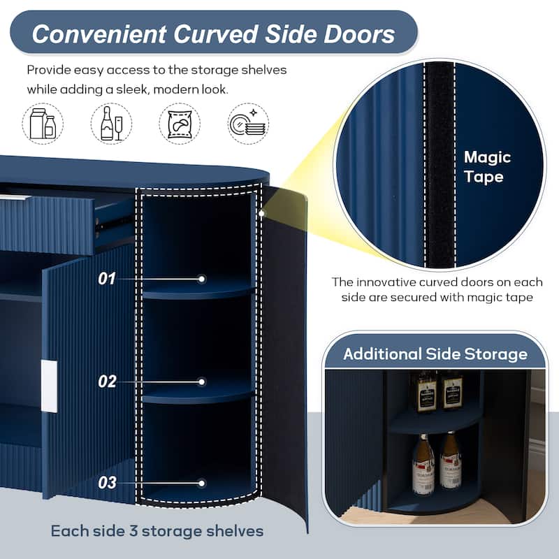 55.1" Modern Storage Cabinet - 2 Doors & 2 Drawers