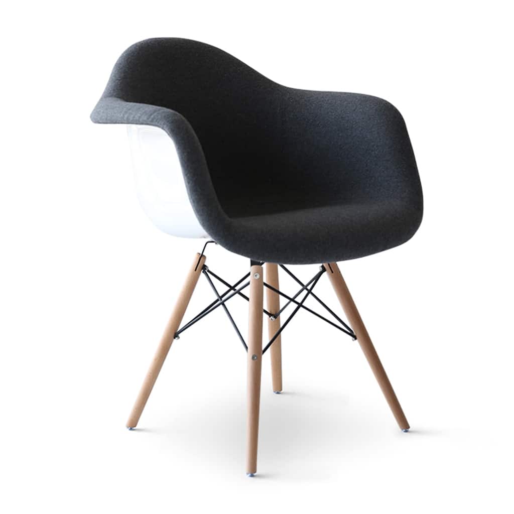 Daw Chair - Upholstered Fiberglass Cashmere-Granite Dark Grey