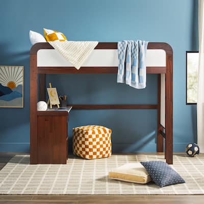 Walker Edison Twin Loft Bed with Desk
