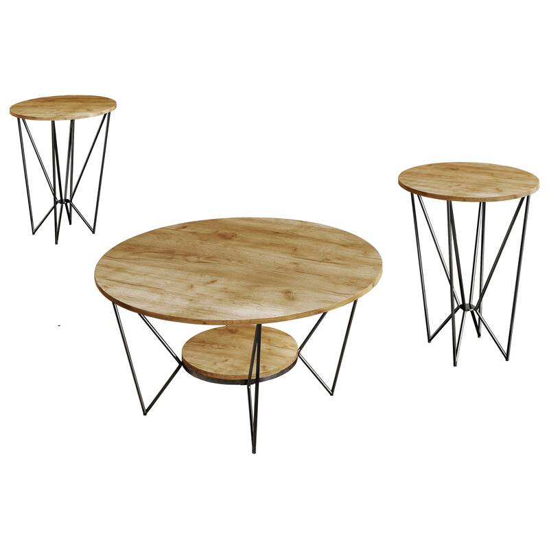 CraftPorch Classic 3- Pieces Coffee Table Set