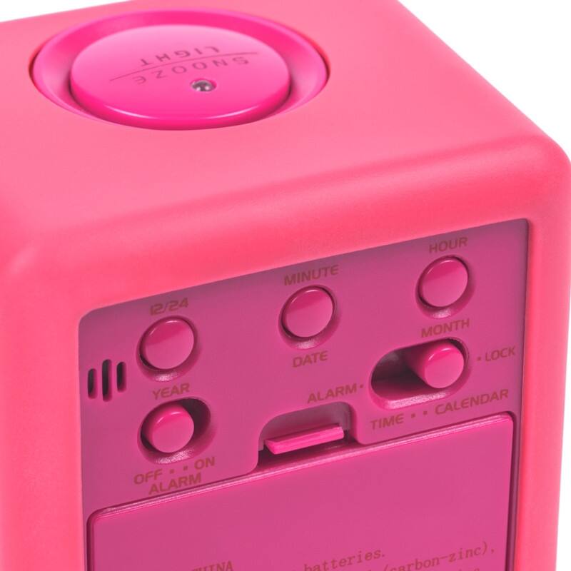 Equity by La Crosse Pink Soft Cube LCD Alarm Clock with Smart Light