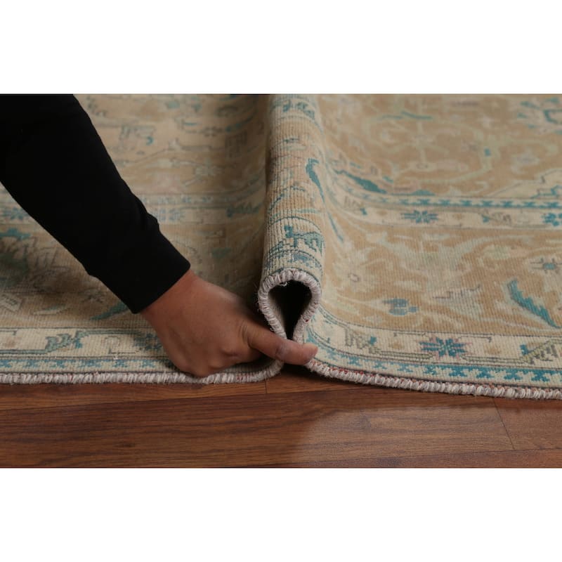 Distressed Tabriz Persian Vintage Area Rug Handmade Wool Carpet - 7'10"x 11'9"